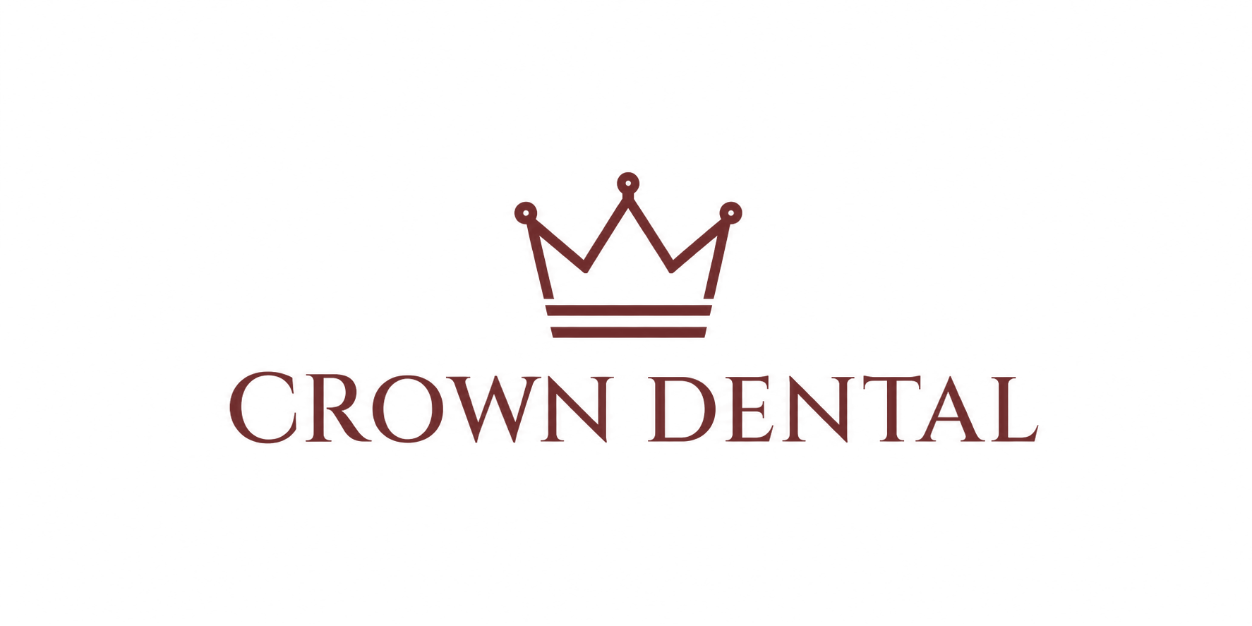 Crown Dental logo, burgundy on marble